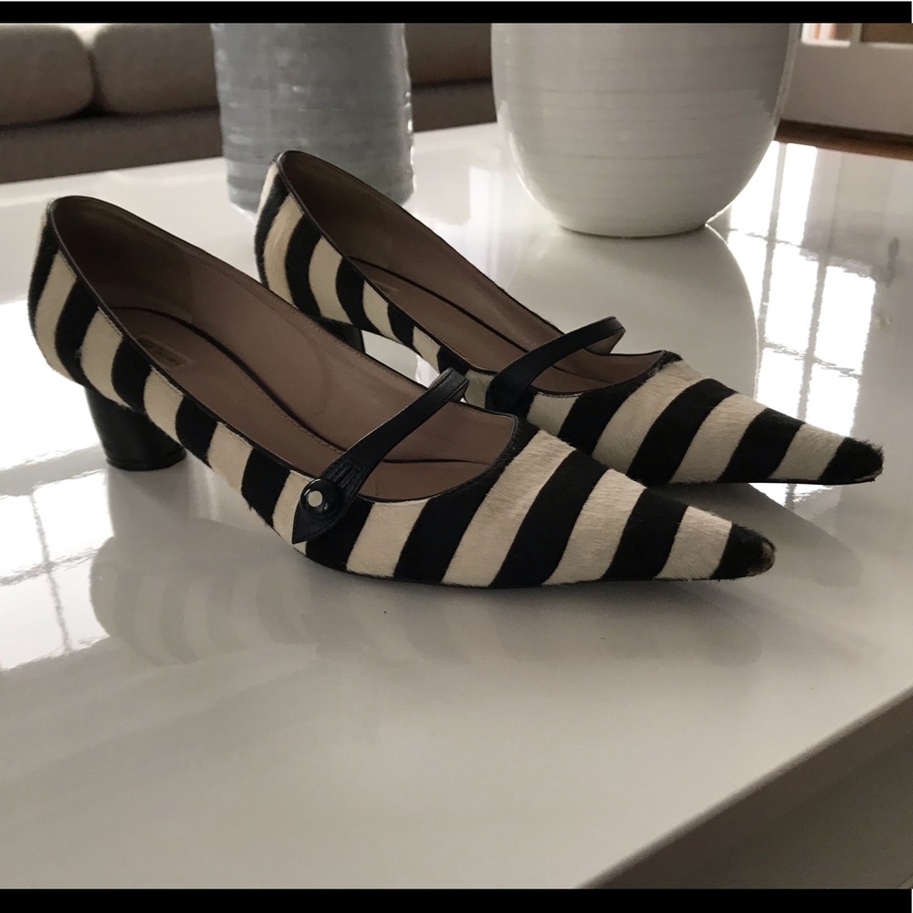 Marc Jacobs zebra pattern haircalf leather shoes